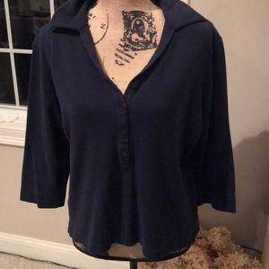 Simple black 4-button blouse EUC!